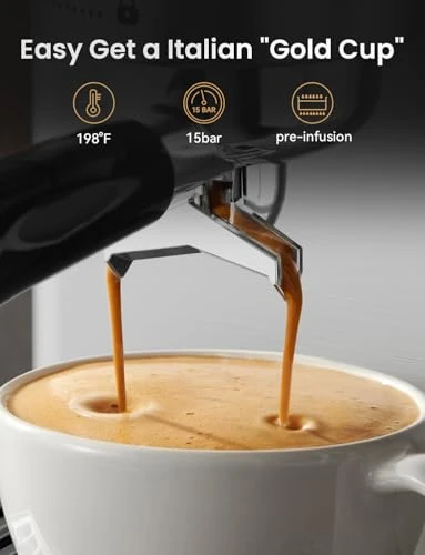 Espresso Machine with Milk Frother Steam Wand — Coffee Maker, Neretva