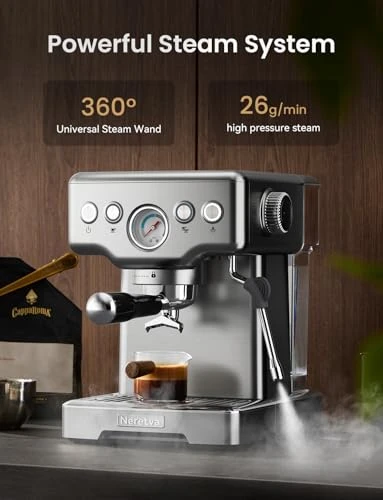 Espresso Machine with Milk Frother Steam Wand — Coffee Maker, Neretva