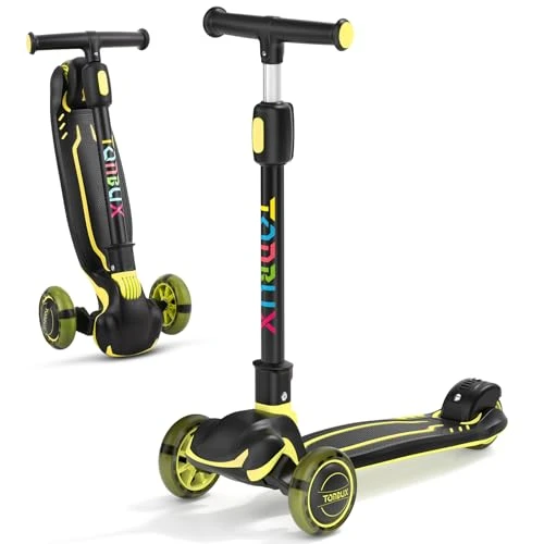 Kids Scooter with Light Up Wheels and Adjustable Height, TONBUX