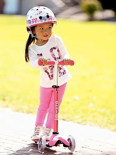 Mini Deluxe 3-Wheeled Lean-to-Steer Scooter for Kids, Micro