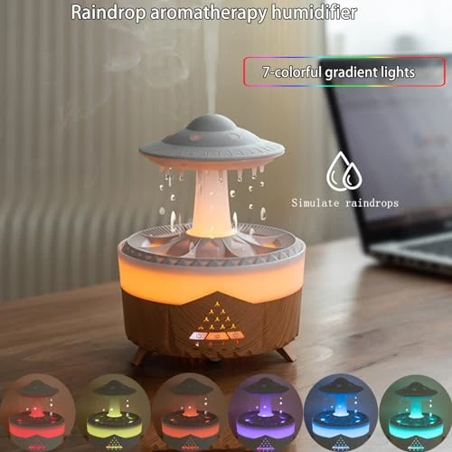 Raindrop Humidifiers for Bedroom — Essential Oil Diffuser, fuliying