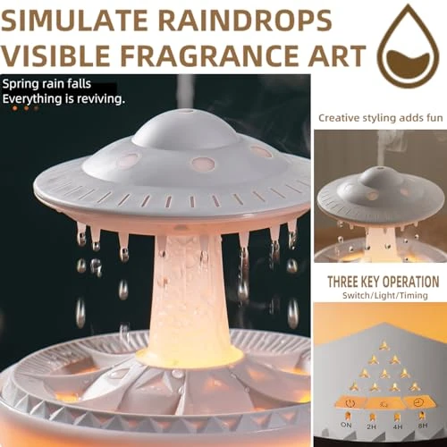 Raindrop Humidifiers for Bedroom — Essential Oil Diffuser, fuliying