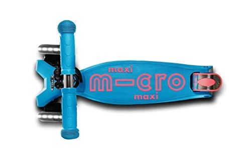 Three Wheeled Lean-to-Steer Scooter with Motion-Activated LED Wheels for Kids, Micro