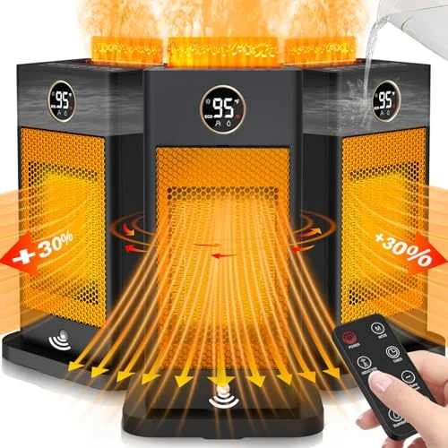 Indoor Space Heater with Humidifier and 3D Flame Effect, Beautyfan