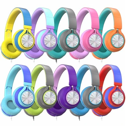 Classroom Headphones Bulk 10 Pack with Microphone, AILIHEN