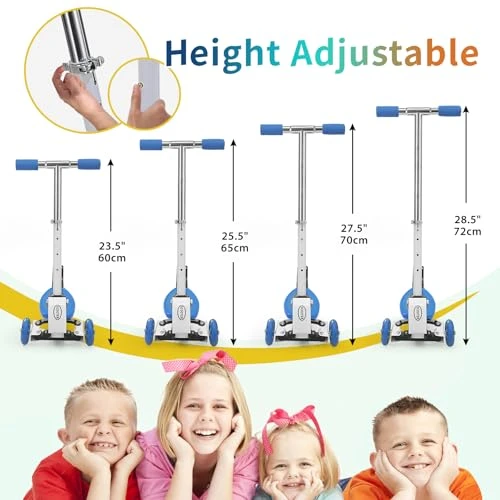 Foldable Three Wheel Lean-to-Steer Scooter for Kids, VUGHIUA