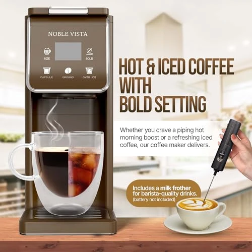 Hot And Iced Coffee Maker with Milk Frother — Coffee Maker, NOBLE VISTA