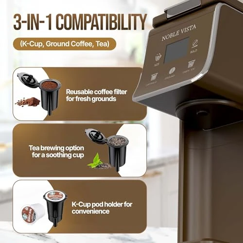 Hot And Iced Coffee Maker with Milk Frother — Coffee Maker, NOBLE VISTA