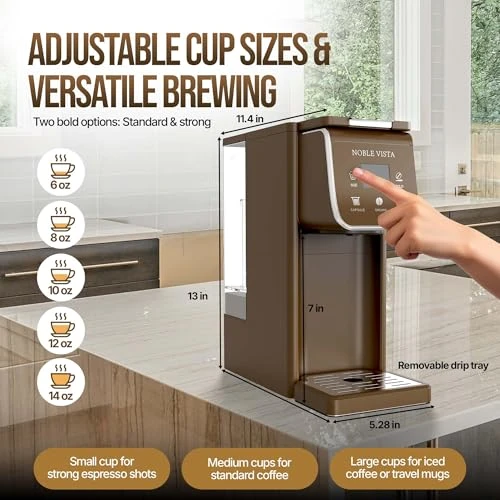 Hot And Iced Coffee Maker with Milk Frother — Coffee Maker, NOBLE VISTA