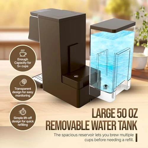 Hot And Iced Coffee Maker with Milk Frother — Coffee Maker, NOBLE VISTA