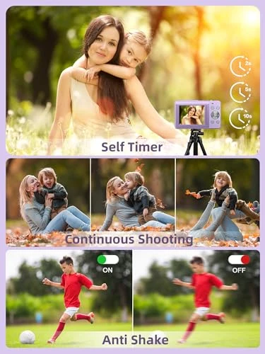 Point and Shoot Digital Camera with 16X Zoom and 32GB Card, CAMKORY