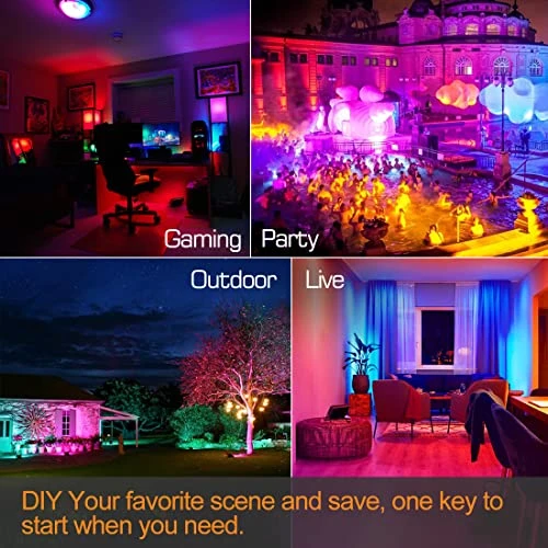 LED Flood Light Outdoor, Smart RGB Landscape Lighting with App Control — LED Strip Lights, MELPO