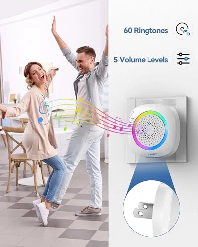 Plug-in Wireless Doorbell with RGB Lighting — Video Doorbell, TECKNET
