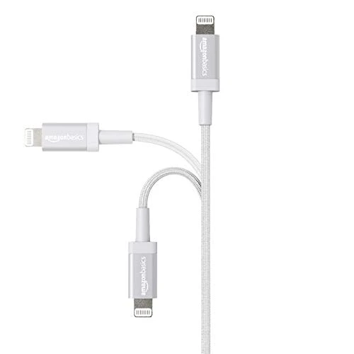 USB-A to Lightning Charger Cable, Nylon Braided Cord, Amazon Basics