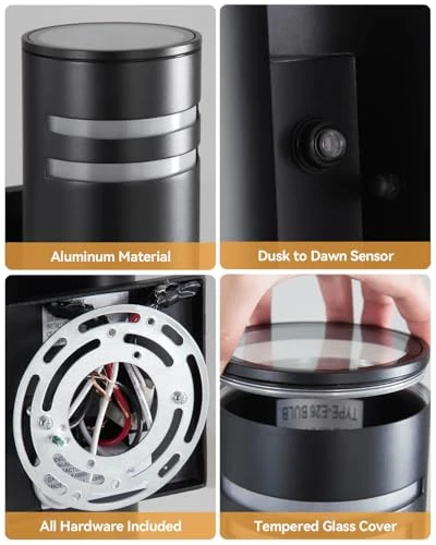 Smart Dusk to Dawn Outdoor Lighting RGB Color Changing Porch Lights, KIZON