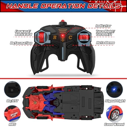 Transform RC Cars with 360° Rotation, BLUEJAY