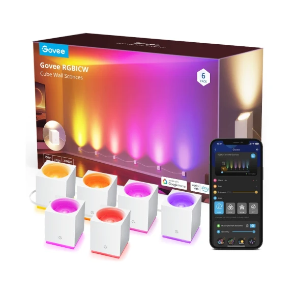 RGBIC Cube Wall Sconces, Govee