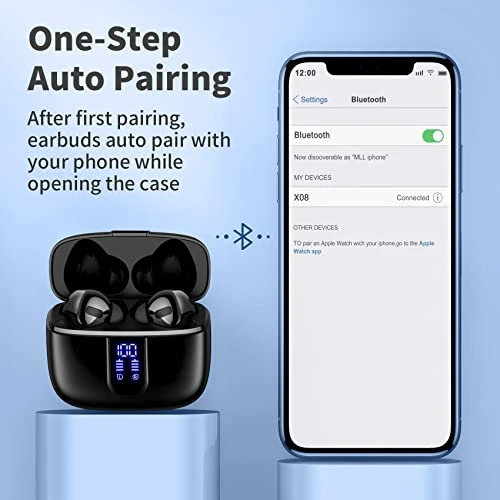 True Wireless Earbuds with LED Power Display and Wireless Charging — Wireless Earbuds, TAGRY