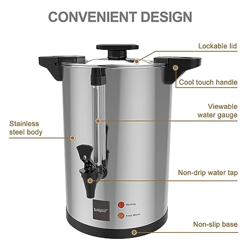 Commercial Grade Stainless Steel Coffee Urn, Valgus