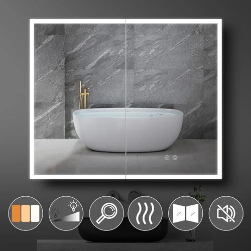 LED Mirror Medicine Cabinet, Wemin Smart Home