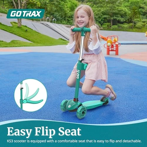 Kids Kick Scooter with LED Wheels and Adjustable Seat, Gotrax