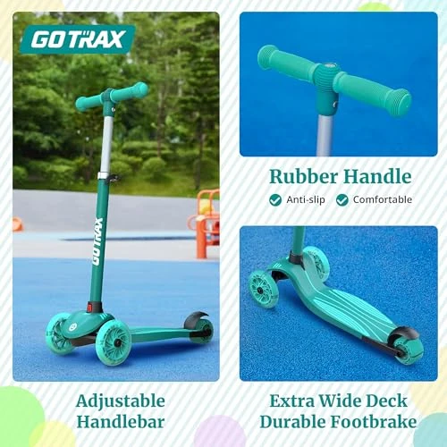 Kids Kick Scooter with LED Wheels and Adjustable Seat, Gotrax