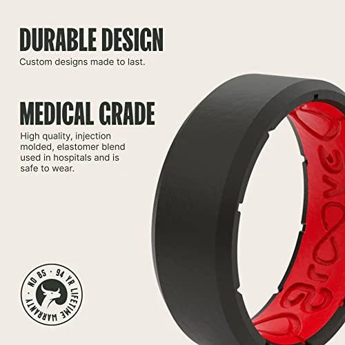 Silicone Ring - Breathable Rubber Wedding Rings, Groove Life
