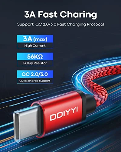 Long USB C Cable 10 ft 3-Pack, DDIYYI