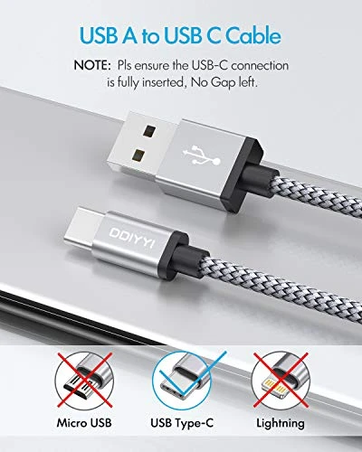 Long USB C Cable 10 ft 3-Pack, DDIYYI