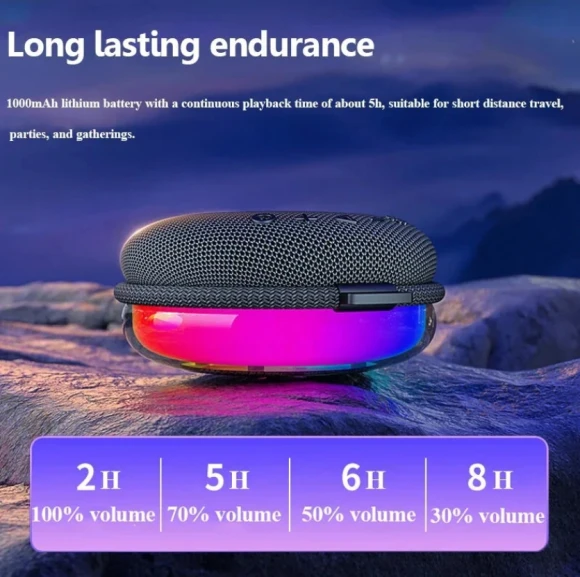 Mini Bluetooth Speaker with RGB Light — Desk Lamp, EBS