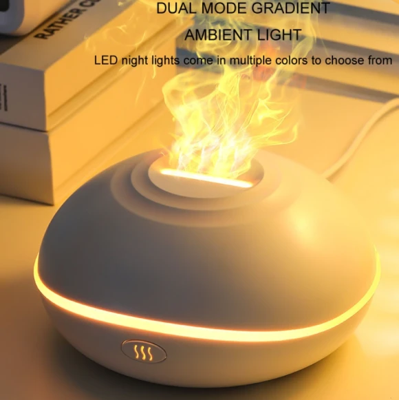 Car USB Flame Aromatherapy Diffuser with LED Night Light and Humidifier — Essential Oil Diffuser