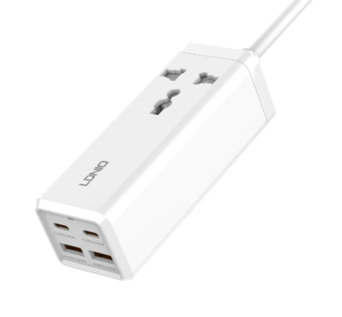 65W USB C Charger 4 Ports USB Output Desktop Power Strip, LDNIO