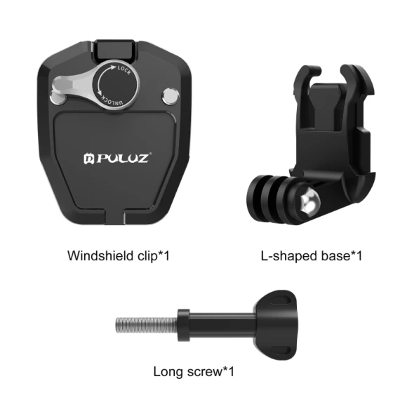 Motorcycle Windshield Action Camera Mount Clip, PULUZ
