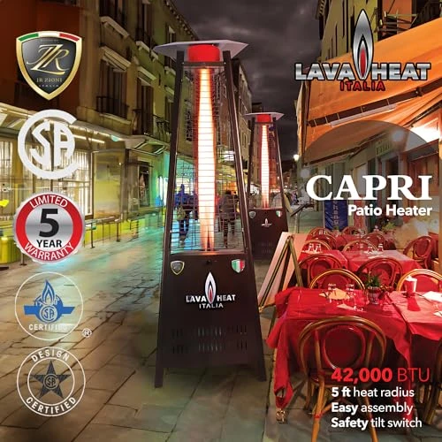 Portable Propane Pyramid Patio Heater, Lava Heat Italia