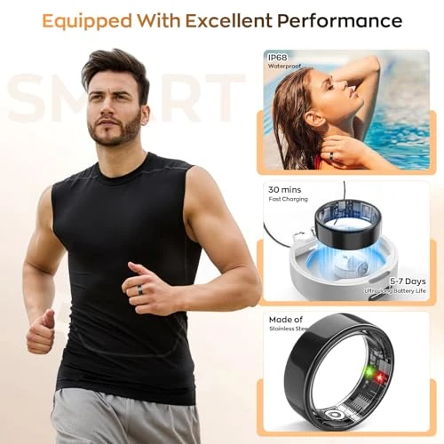 Smart Ring with Sleep Monitoring, Step Counting, Heart Rate, Blood Oxygen — Smart Ring, Free Shark