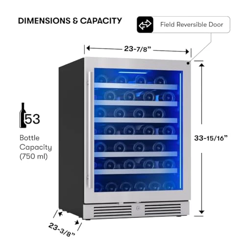 Wine Fridge Single Zone Under Counter, Zephyr