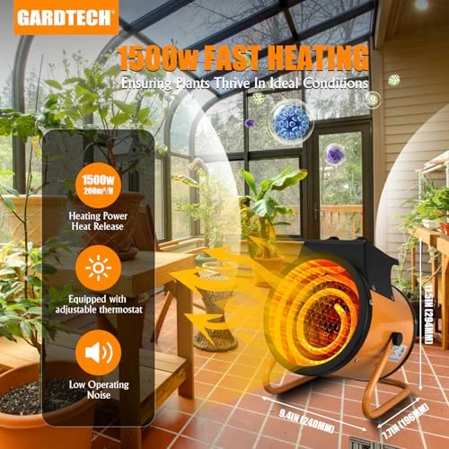 Greenhouse Heater with Digital Thermostat, Gardtech