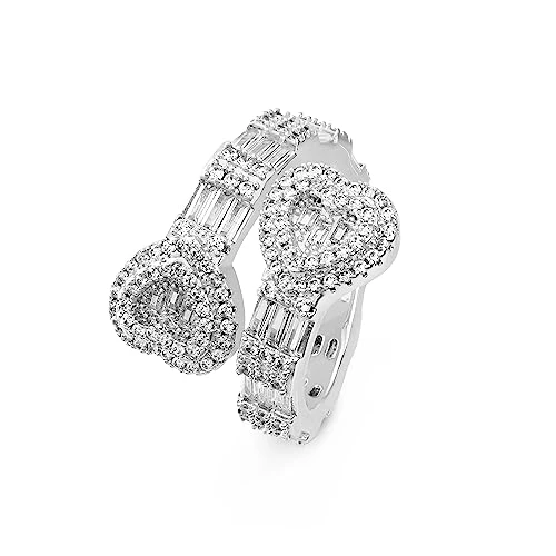 Adjustable Heart Ring with Baguette CZ, LuluMel