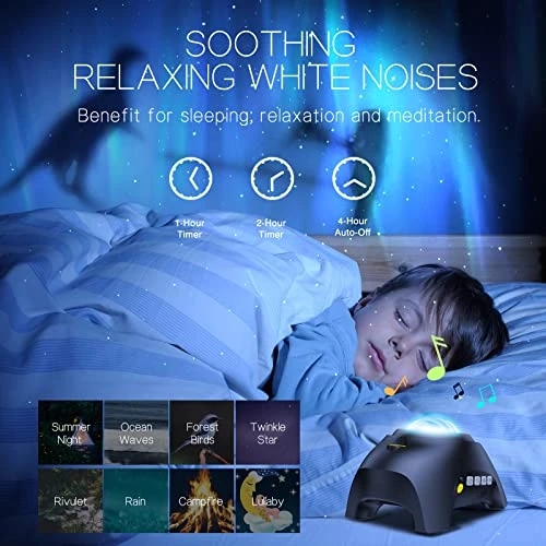 Aurora Projector with Light Effects and Bluetooth Speaker, HODANS