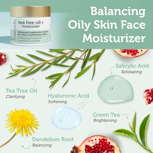 Tea Tree Cream Face Moisturizer for Oily Skin, Era Organics