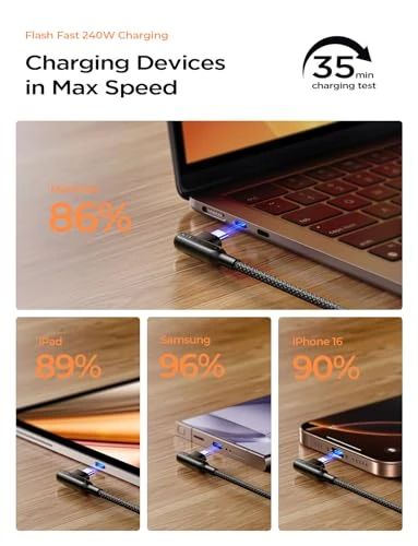 240W USB C to USB C Fast Charging Cable, LISEN