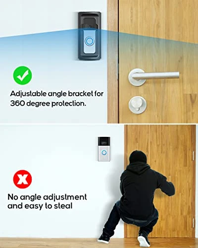 Adjustable 360° Degree Anti-Theft Video Doorbell Mount, ZHANDEYUA