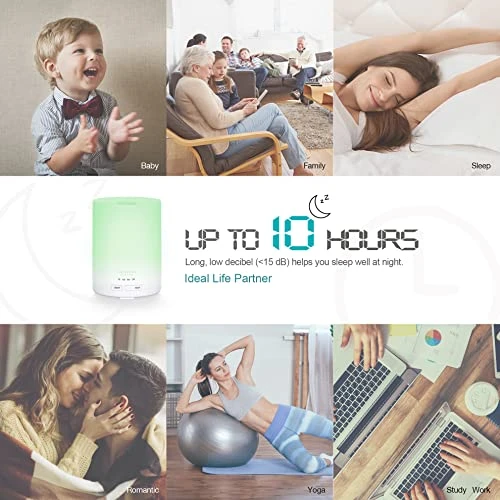 Essential Oil Diffuser with Humidifier and LED Light — Essential Oil Diffuser, ASAKUKI
