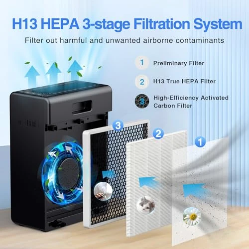 Air Purifier for Large Room up to 2000 sq ft, H13 HEPA Filter for Pets Hair Dander Smoke Pollen Dust, Non-Ozone,... — Air Purifier, Mooka Family