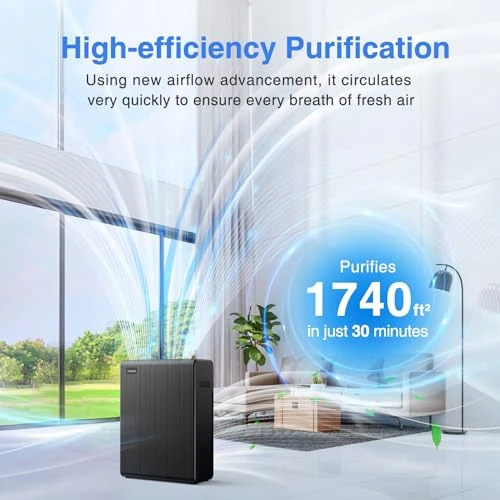 Air Purifier for Large Room up to 2000 sq ft, H13 HEPA Filter for Pets Hair Dander Smoke Pollen Dust, Non-Ozone,... — Air Purifier, Mooka Family