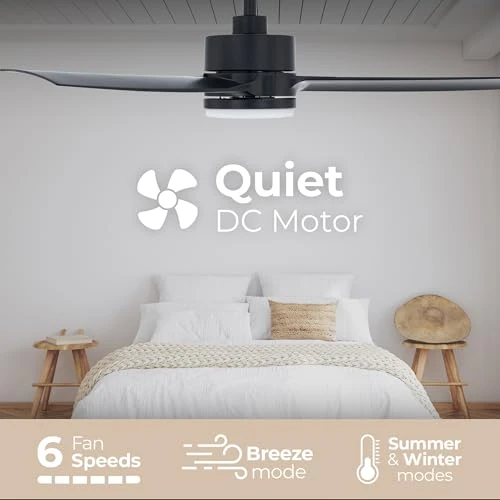 Smart Indoor and Outdoor Ceiling Fan with LED Light Kit — Smart Fan, East Grove Home