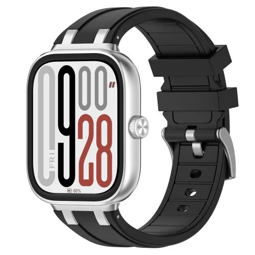Silver Metal Connector Silicone Watch Band, Xiaomi