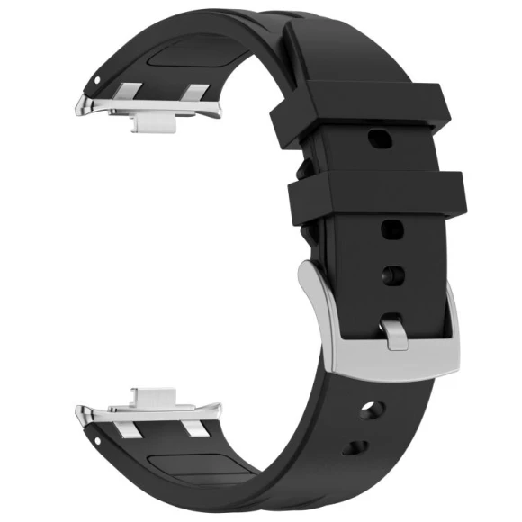Silver Metal Connector Silicone Watch Band, Xiaomi