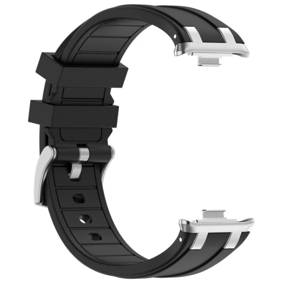 Silver Metal Connector Silicone Watch Band, Xiaomi