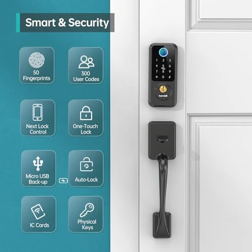 Smart Lock Front Door - Keyless Entry Door Lock with Handle Set — Smart Lock, hornbill